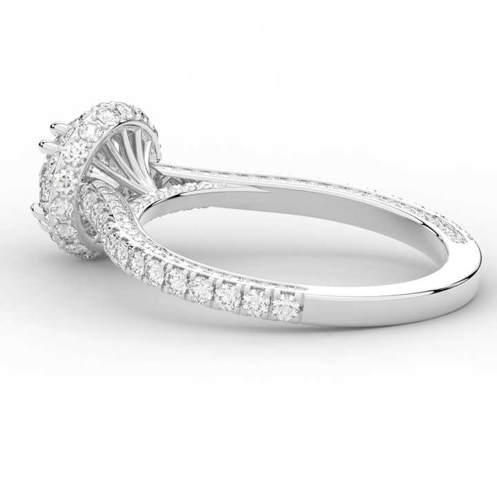 1.90CT.TW ROUND LAB DIAMOND HALO ENGAGEMENT RING - Nazarelle