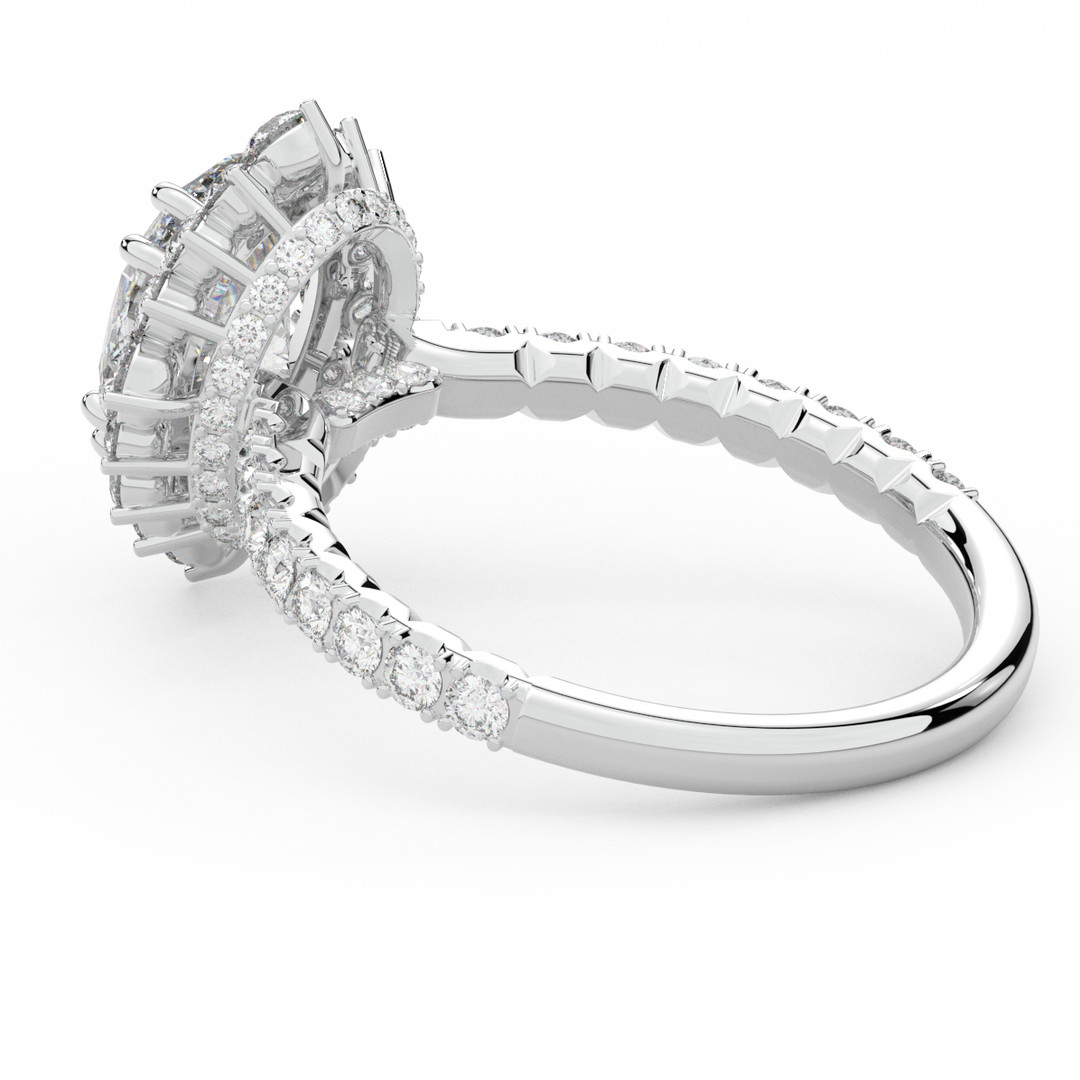 2.80CT.TW OVAL LAB DIAMOND HALO ENGAGEMENT RING - Nazarelle