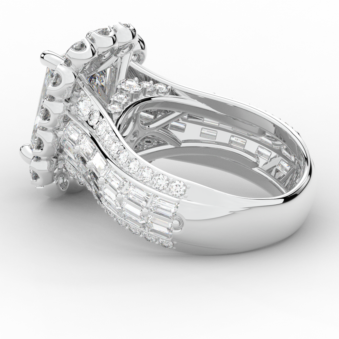 8.00CT.TW RADIANT LAB DIAMOND HALO ENGAGEMENT RING - Nazarelle