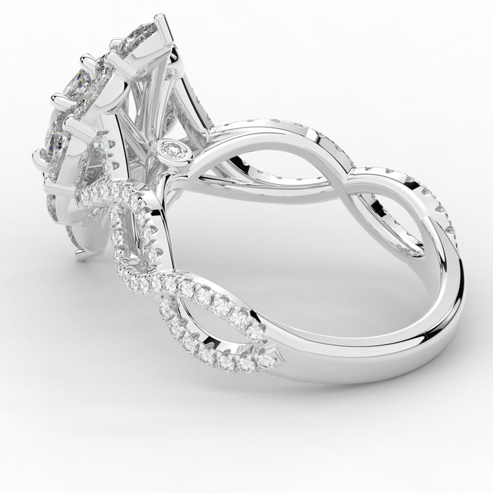 3.00CT.TW OVAL LAB DIAMOND HALO ENGAGEMENT RING - Nazarelle