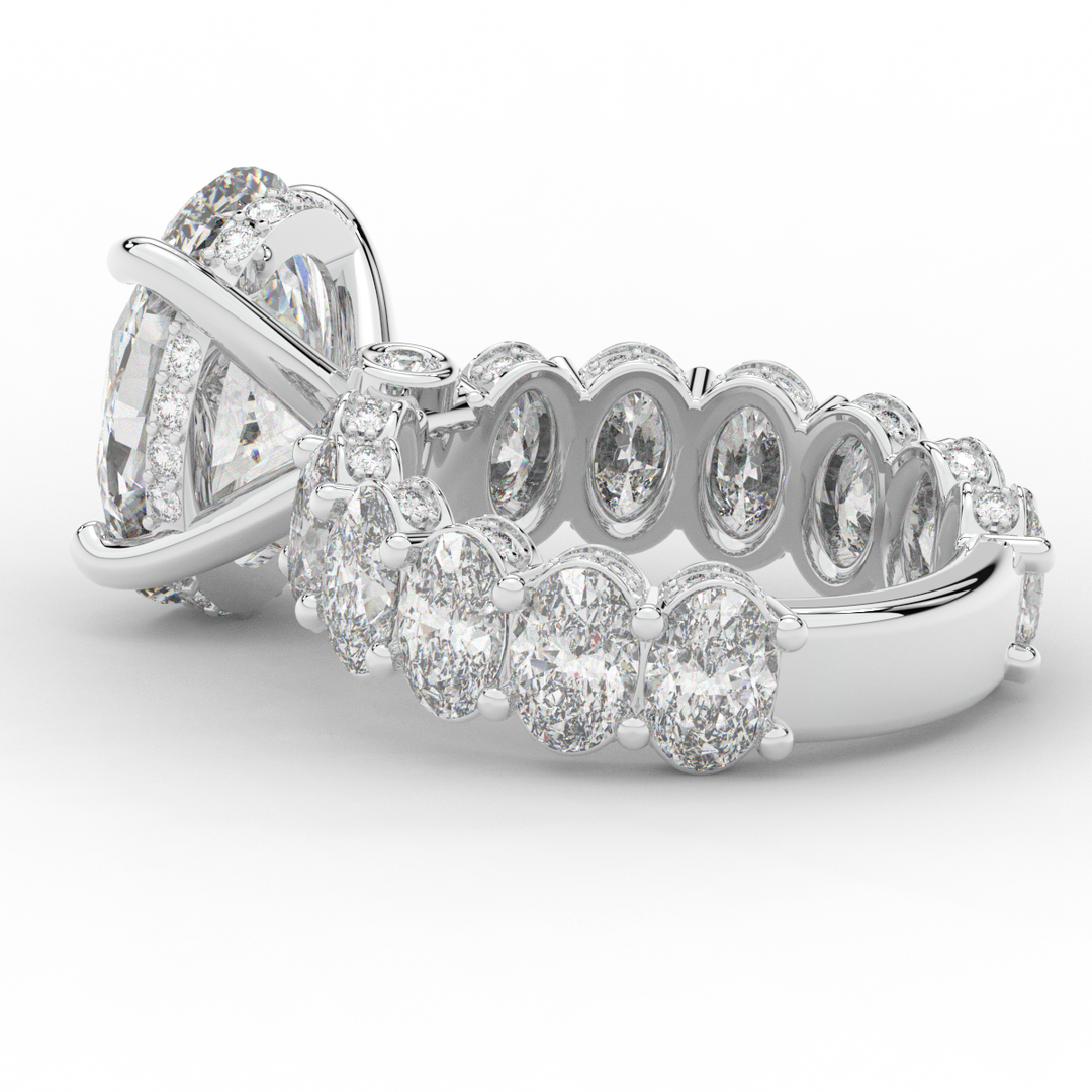 10.90CT.TW OVAL LAB DIAMOND SOLITAIRE ENGAGEMENT RING - Nazarelle