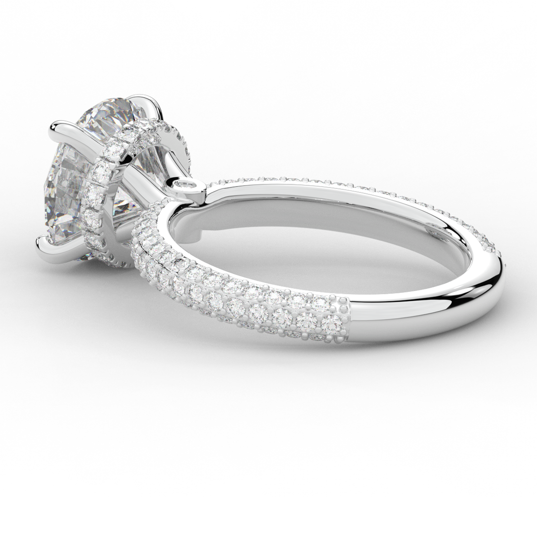 3.60CT.TW ROUND LAB DIAMOND SOLITAIRE ENGAGEMENT RING - Nazarelle