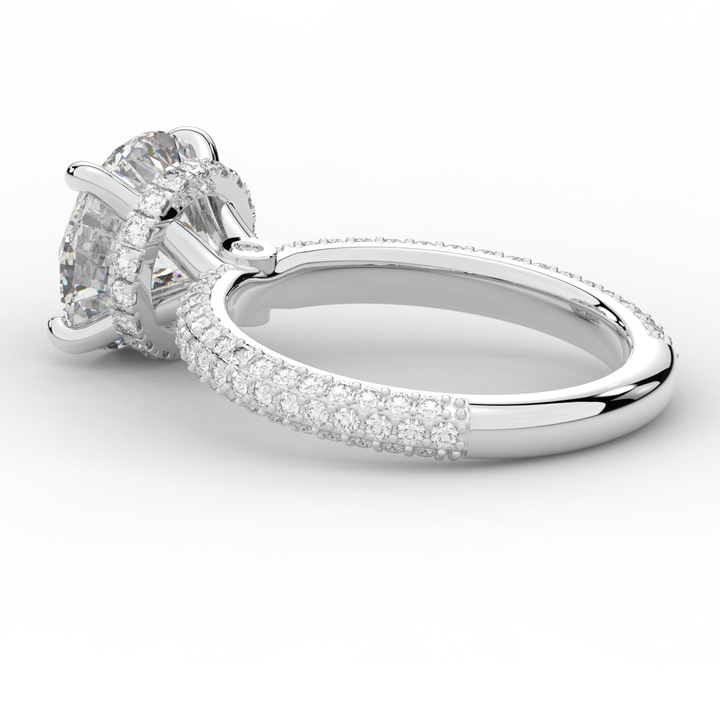 3.60CT.TW ROUND LAB DIAMOND SOLITAIRE ENGAGEMENT RING - Nazarelle