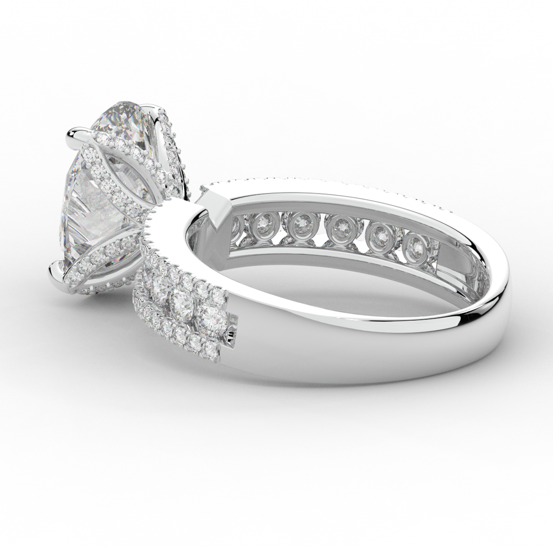 3.95CT.TW OVAL LAB DIAMOND SOLITAIRE ENGAGEMENT RING - Nazarelle