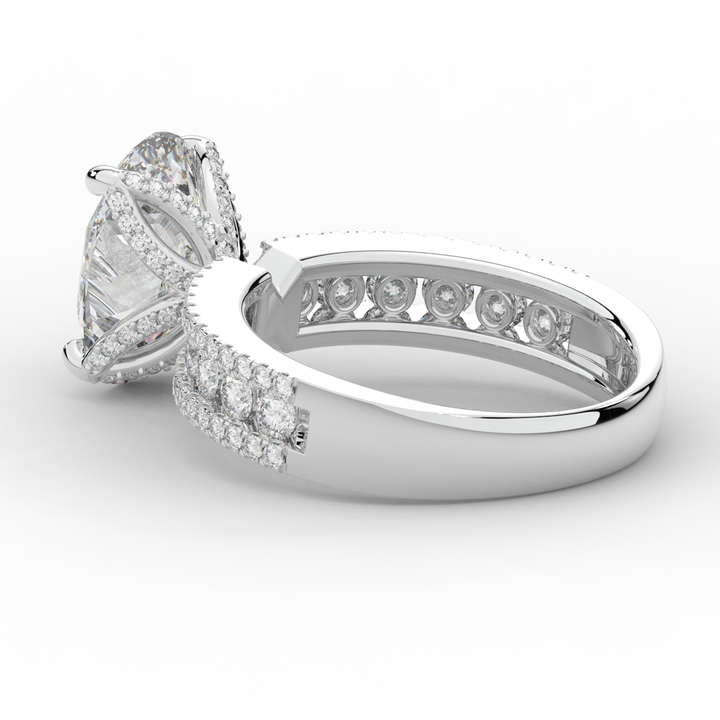 3.95CT.TW OVAL LAB DIAMOND SOLITAIRE ENGAGEMENT RING - Nazarelle