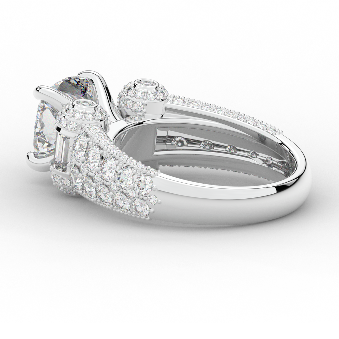 4.75CT.TW CUSHION LAB DIAMOND ENGAGEMENT RING - Nazarelle