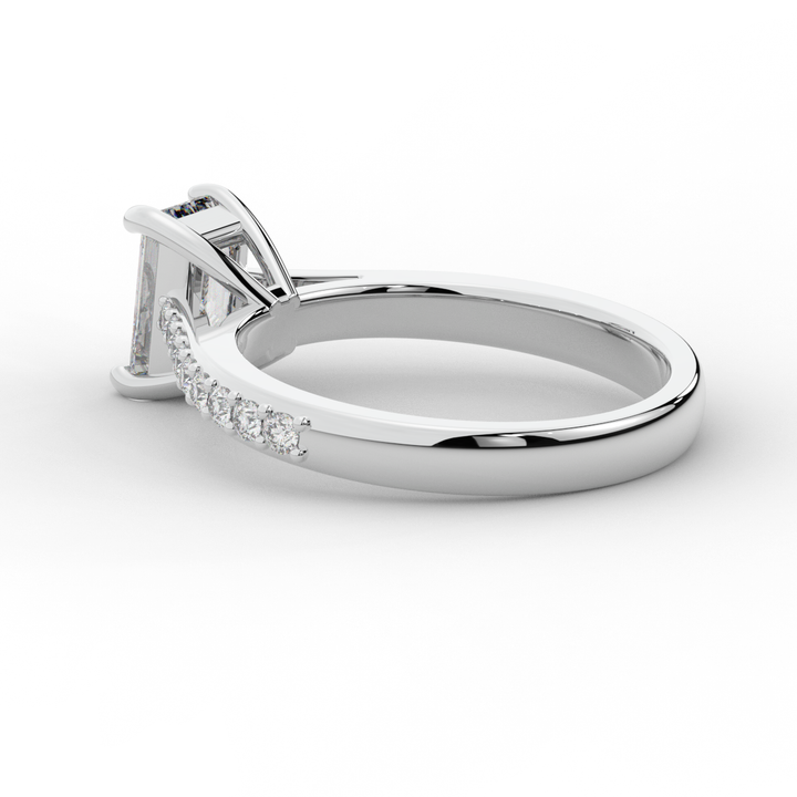 1.25CT.TW EMERALD CUT LAB DIAMOND SOLITAIRE ENGAGEMENT RING - Nazarelle