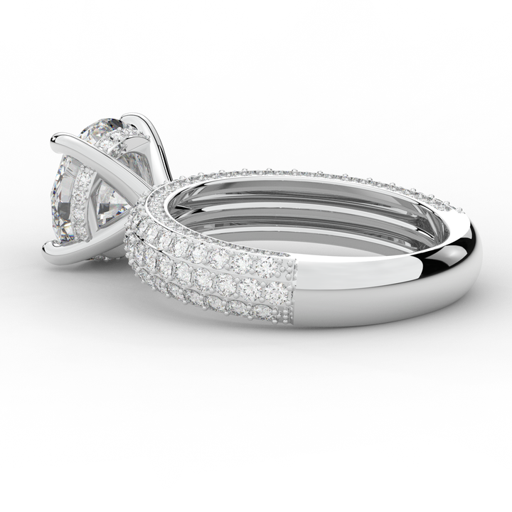 4.80CT.TW ROUND LAB DIAMOND UNDERHALO ENGAGEMENT RING - Nazarelle