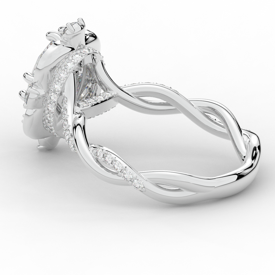 2.70CT.TW OVAL LAB DIAMOND HALO ENGAGEMENT RING - Nazarelle