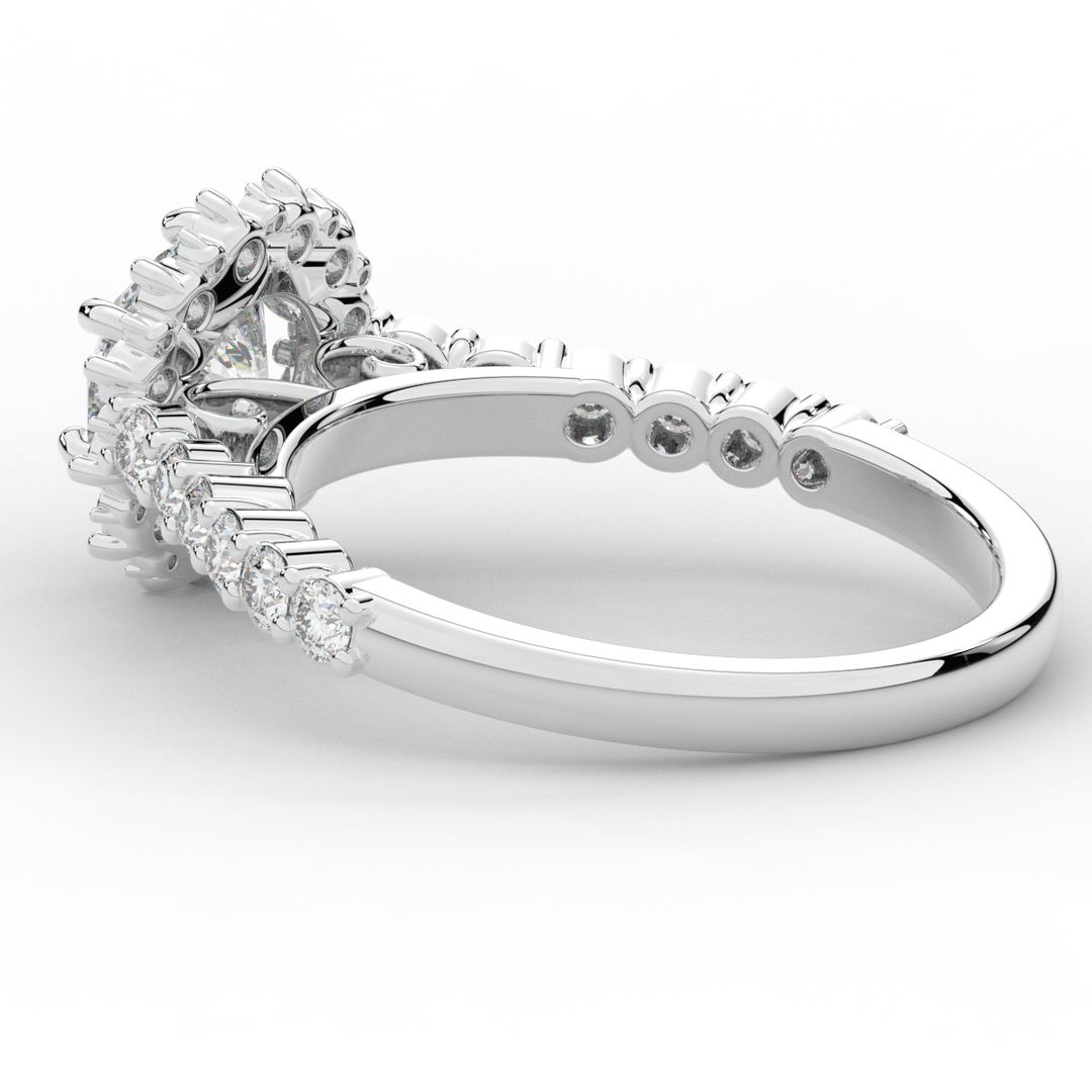1.60CT.TW ROUND LAB DIAMOND HALO ENGAGEMENT RING - Nazarelle