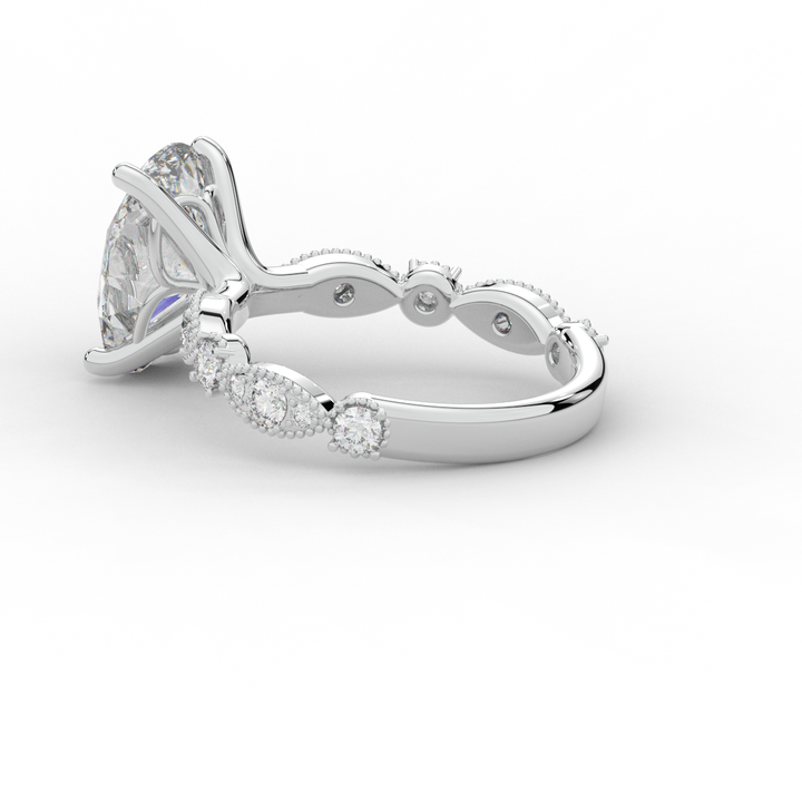 3.50CT.TW OVAL LAB DIAMOND SOLITAIRE ENGAGEMENT RING - Nazarelle