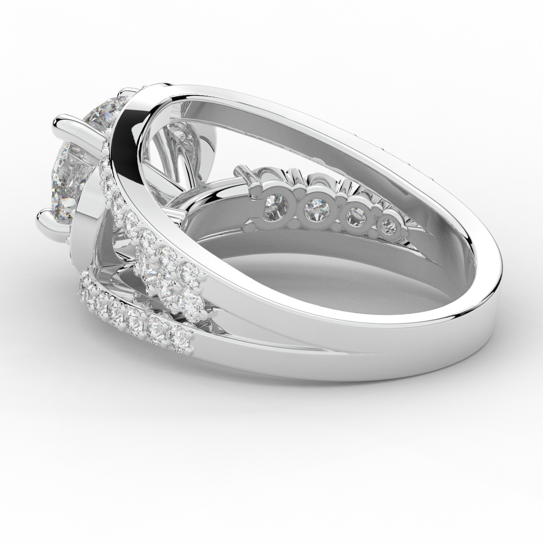 3.30CT.TW ROUND LAB DIAMOND ENGAGEMENT RING - Nazarelle