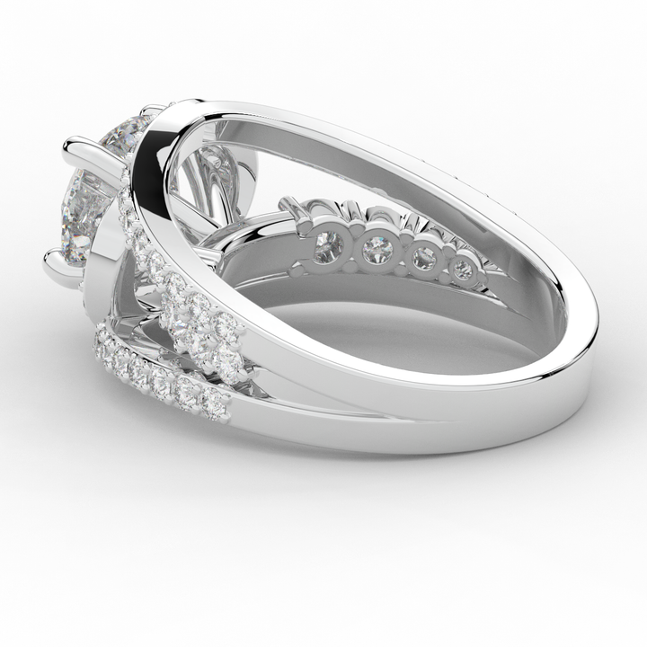 3.30CT.TW ROUND LAB DIAMOND ENGAGEMENT RING - Nazarelle