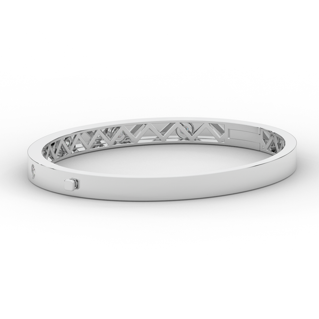 0.50CT.TW ROUND LAB DIAMOND BEZEL SET BANGLE - Nazarelle
