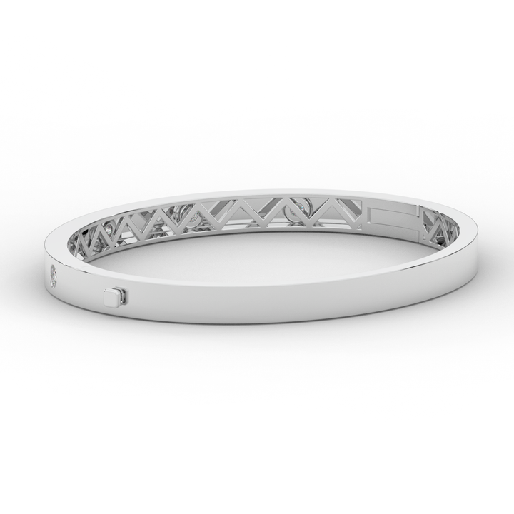 0.50CT.TW ROUND LAB DIAMOND BEZEL SET BANGLE - Nazarelle