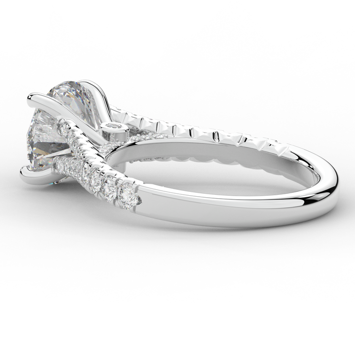 2.45CT.TW ROUND LAB DIAMOND ENGAGEMENT RING - Nazarelle