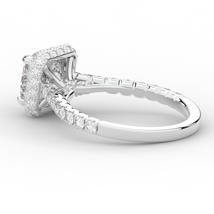2.75CT.TW CUSHION LAB DIAMOND HALO ENGAGEMENT RING - Nazarelle