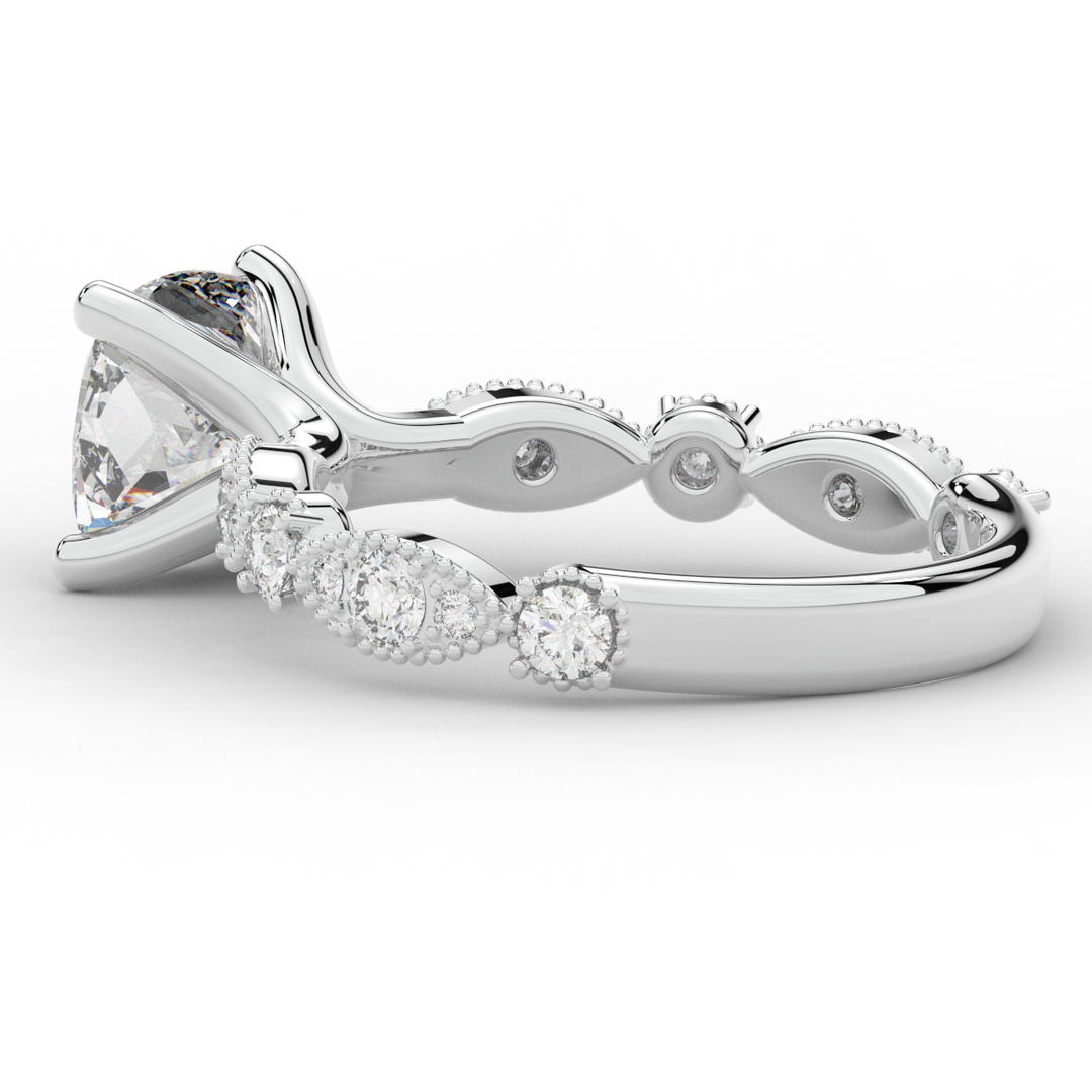 2.50CT.TW CUSHION LAB DIAMOND SOLITAIRE ENGAGEMENT RING - Nazarelle