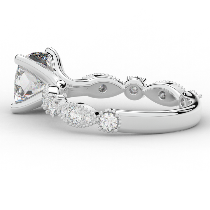 2.50CT.TW CUSHION LAB DIAMOND SOLITAIRE ENGAGEMENT RING - Nazarelle