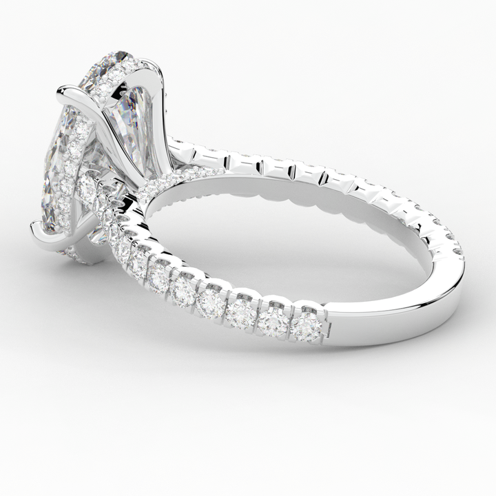 4.70CT.TW OVAL LAB DIAMOND UNDERHALO SOLITAIRE ENGAGEMENT RING - Nazarelle