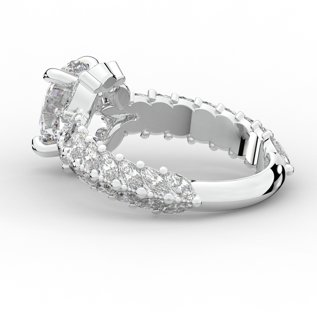 3.10CT.TW OVAL LAB DIAMOND HALO ENGAGEMENT RING - Nazarelle