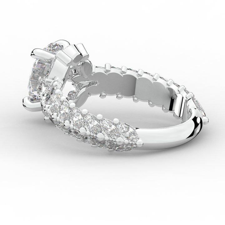 3.10CT.TW OVAL LAB DIAMOND HALO ENGAGEMENT RING - Nazarelle