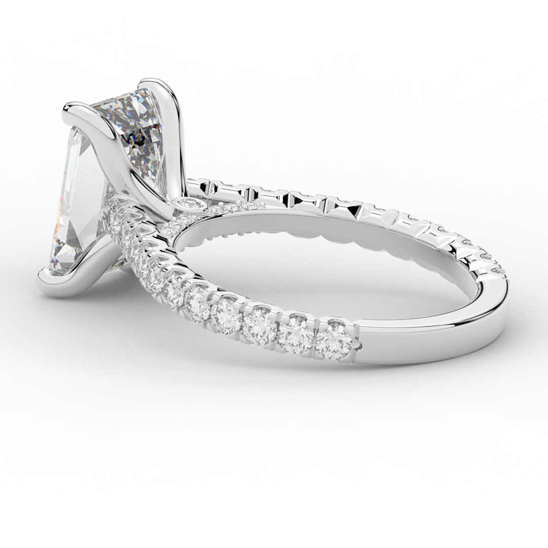 4.25CT.TW EMERALD CUT LAB DIAMOND SOLITAIRE ENGAGEMENT RING - Nazarelle
