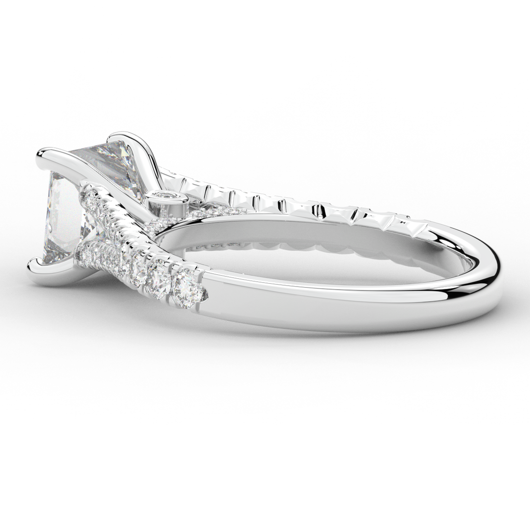 2.45CT.TW PRINCESS LAB DIAMOND ENGAGEMENT RING - Nazarelle