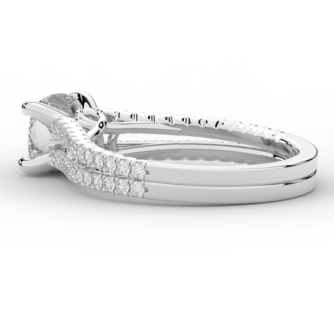 1.90CT.TW CUSHION LAB DIAMOND SOLITAIRE ENGAGEMENT RING - Nazarelle