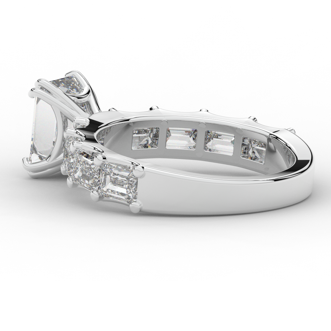 3.75CT.TW EMERALD CUT LAB DIAMOND SOLITAIRE ENGAGEMENT RING