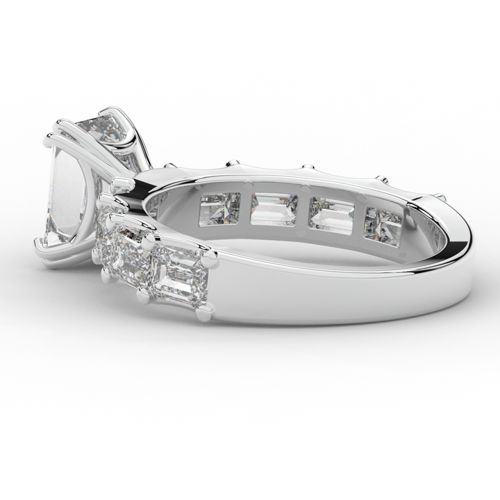 3.75CT.TW EMERALD CUT LAB DIAMOND SOLITAIRE ENGAGEMENT RING