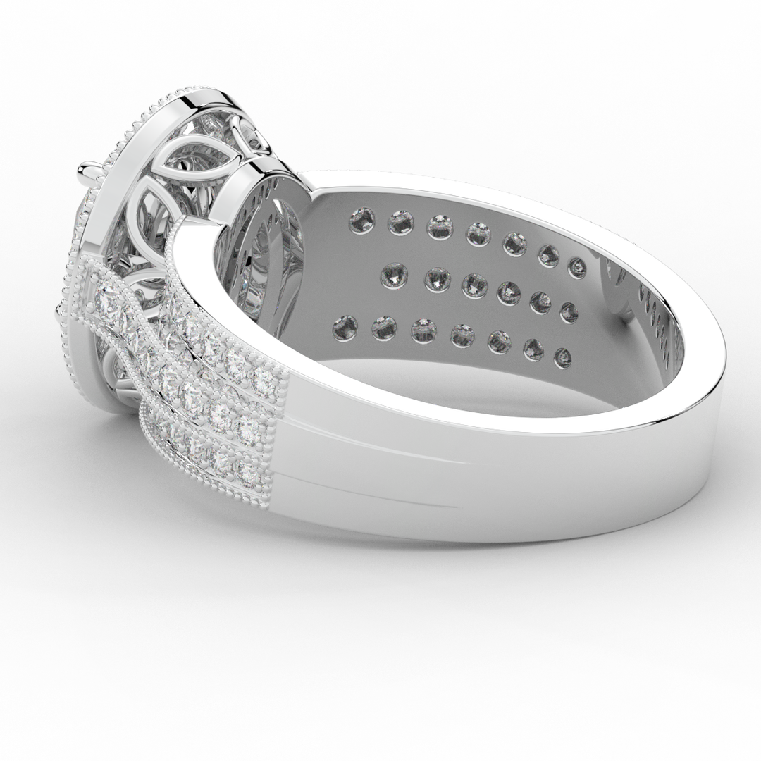 1.80CT.TW OVAL LAB DIAMOND HALO ENGAGEMENT RING - Nazarelle