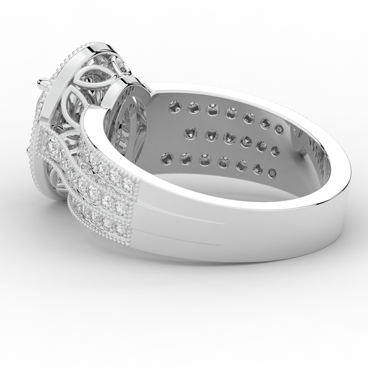 1.80CT.TW OVAL LAB DIAMOND HALO ENGAGEMENT RING - Nazarelle