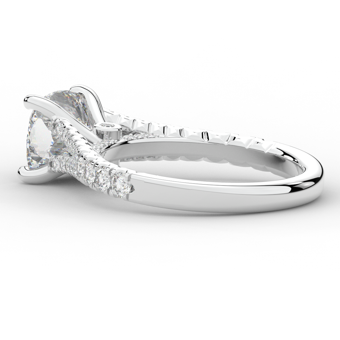 2.45CT.TW CUSHION LAB DIAMOND ENGAGEMENT RING - Nazarelle