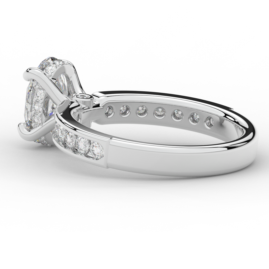 1.95CT.TW OVAL LAB DIAMOND UNDERHALO ENGAGEMENT RING - Nazarelle