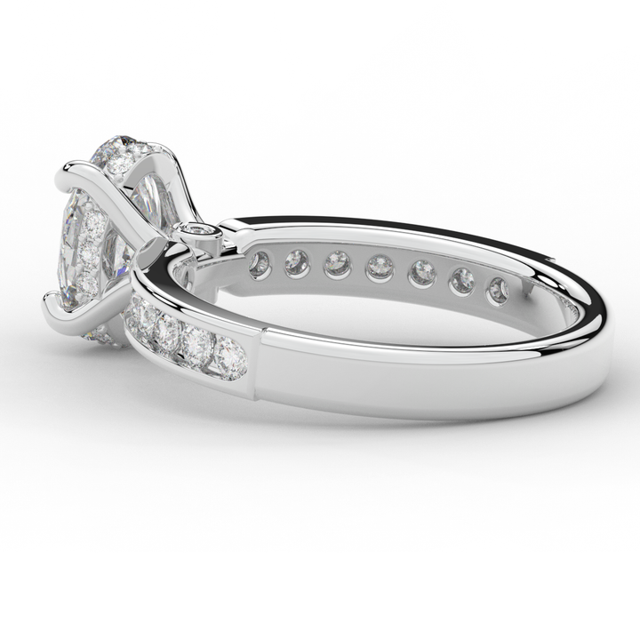 1.95CT.TW OVAL LAB DIAMOND UNDERHALO ENGAGEMENT RING - Nazarelle