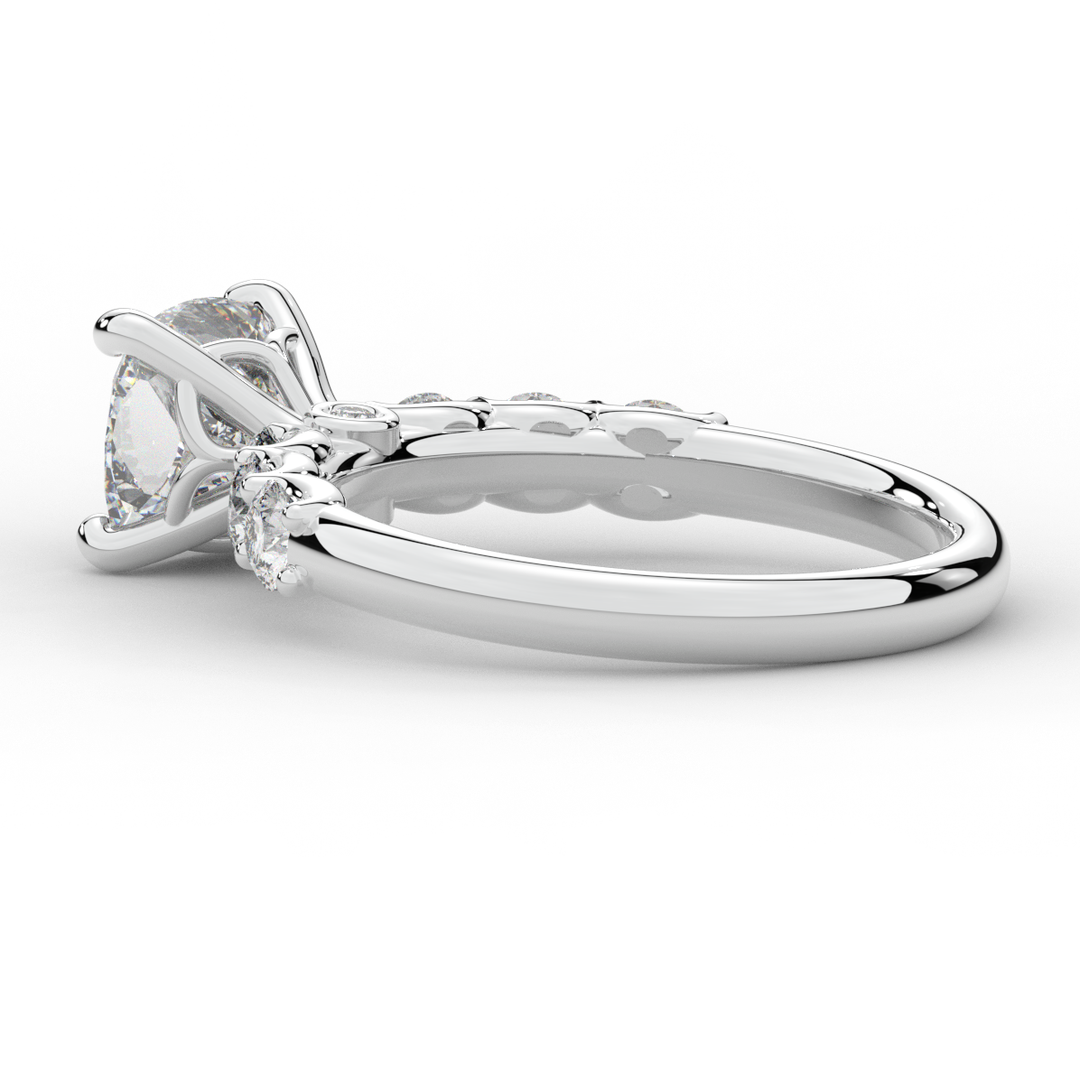 2.60CT.TW CUSHION LAB DIAMOND SOLITAIRE ENGAGEMENT RING - Nazarelle