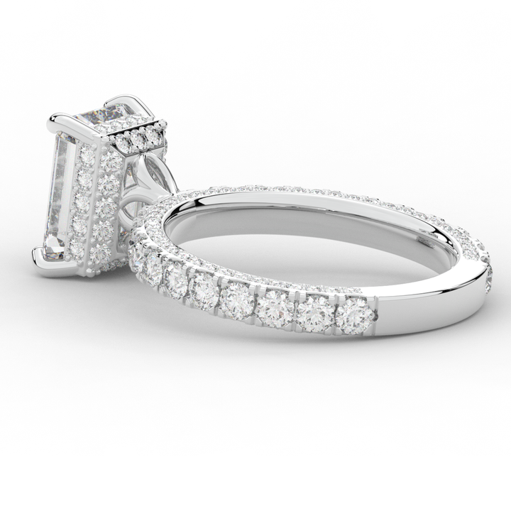 3.00CT.TW EMERALD CUT LAB DIAMOND ENGAGEMENT RING - Nazarelle