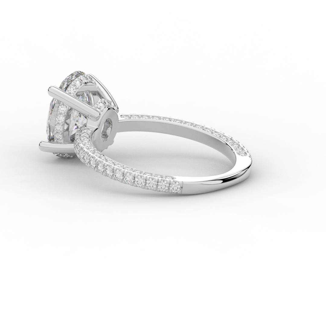 3.15CT.TW OVAL LAB DIAMOND SOLITAIRE ENGAGEMENT RING - Nazarelle