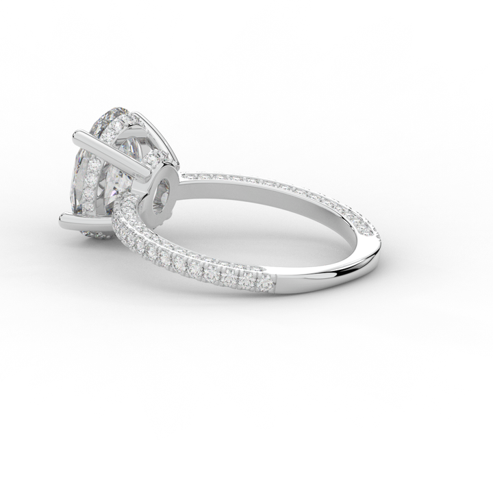 3.15CT.TW OVAL LAB DIAMOND SOLITAIRE ENGAGEMENT RING - Nazarelle