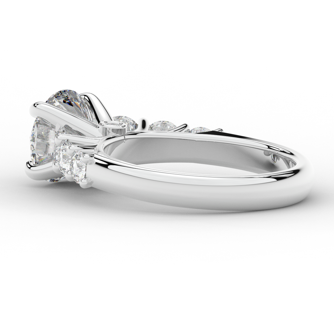 3.00CT.TW ROUND LAB DIAMOND  ENGAGEMENT RING - Nazarelle