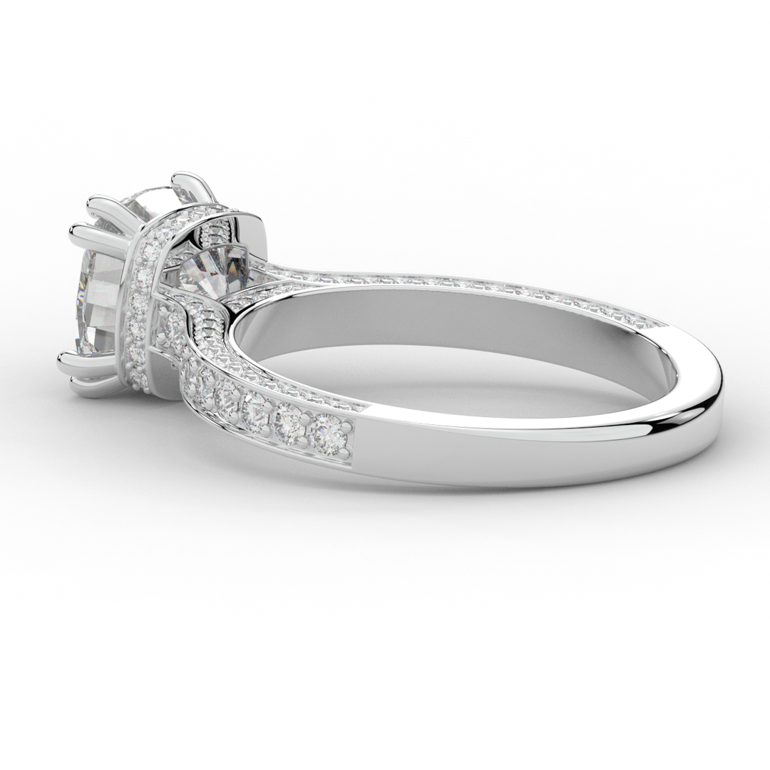 2.60CT.TW CUSHION LAB DIAMOND SOLITAIRE ENGAGEMENT RING - Nazarelle