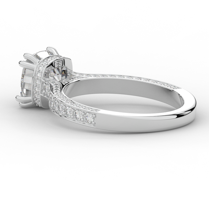 2.60CT.TW CUSHION LAB DIAMOND SOLITAIRE ENGAGEMENT RING - Nazarelle