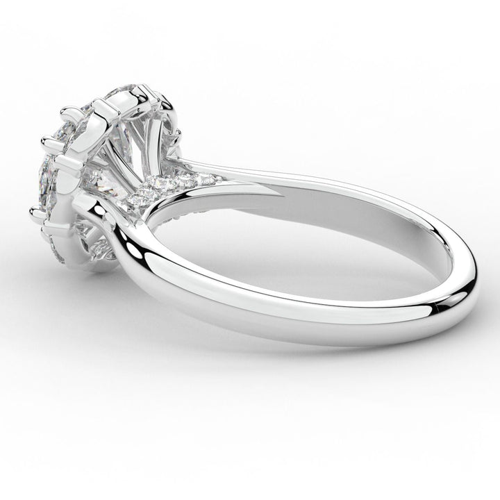 2.40CT.TW ROUND LAB DIAMOND HALO ENGAGEMENT RING - Nazarelle