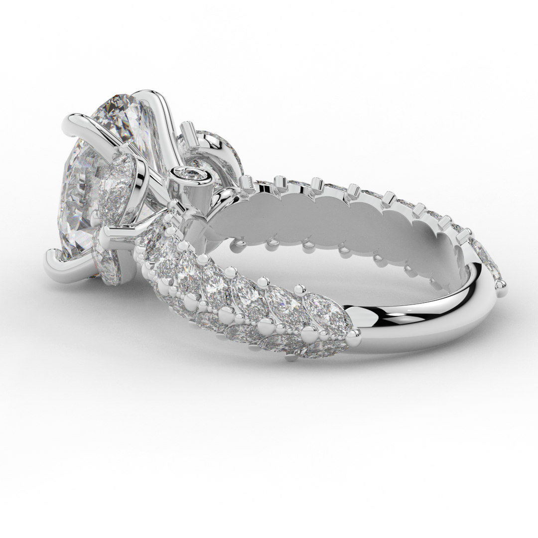 5.25CT.TW OVAL LAB DIAMOND HALO ENGAGEMENT RING - Nazarelle