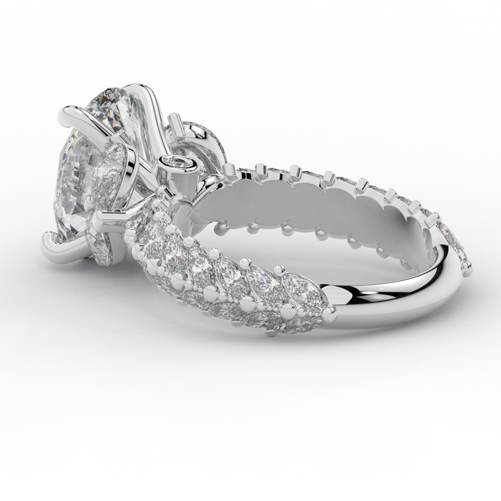 5.25CT.TW OVAL LAB DIAMOND HALO ENGAGEMENT RING - Nazarelle