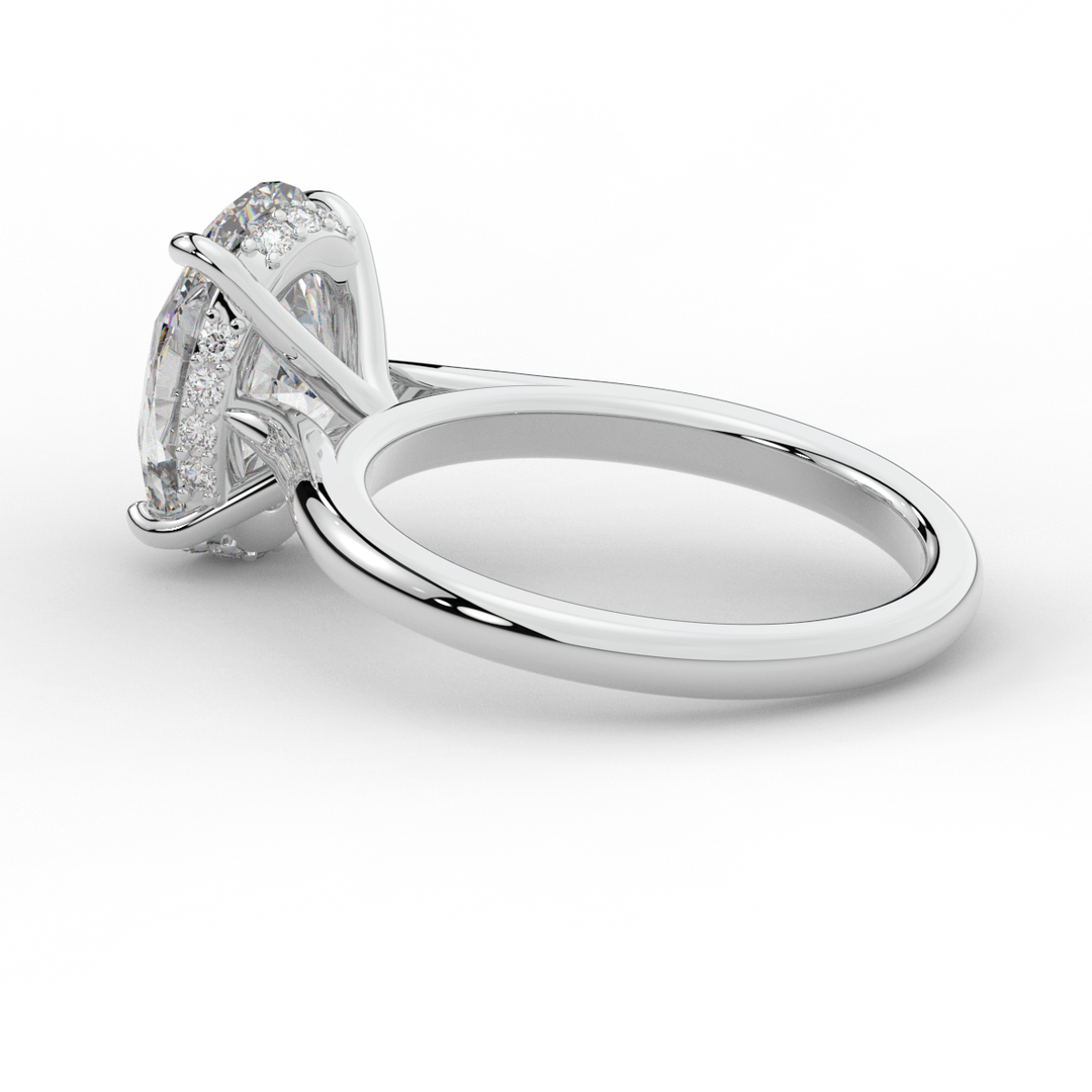 2.05CT.TW OVAL LAB DIAMOND UNDERHALO ENGAGEMENT RING - Nazarelle