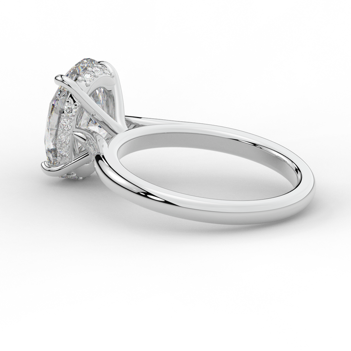 2.05CT.TW OVAL LAB DIAMOND UNDERHALO ENGAGEMENT RING - Nazarelle