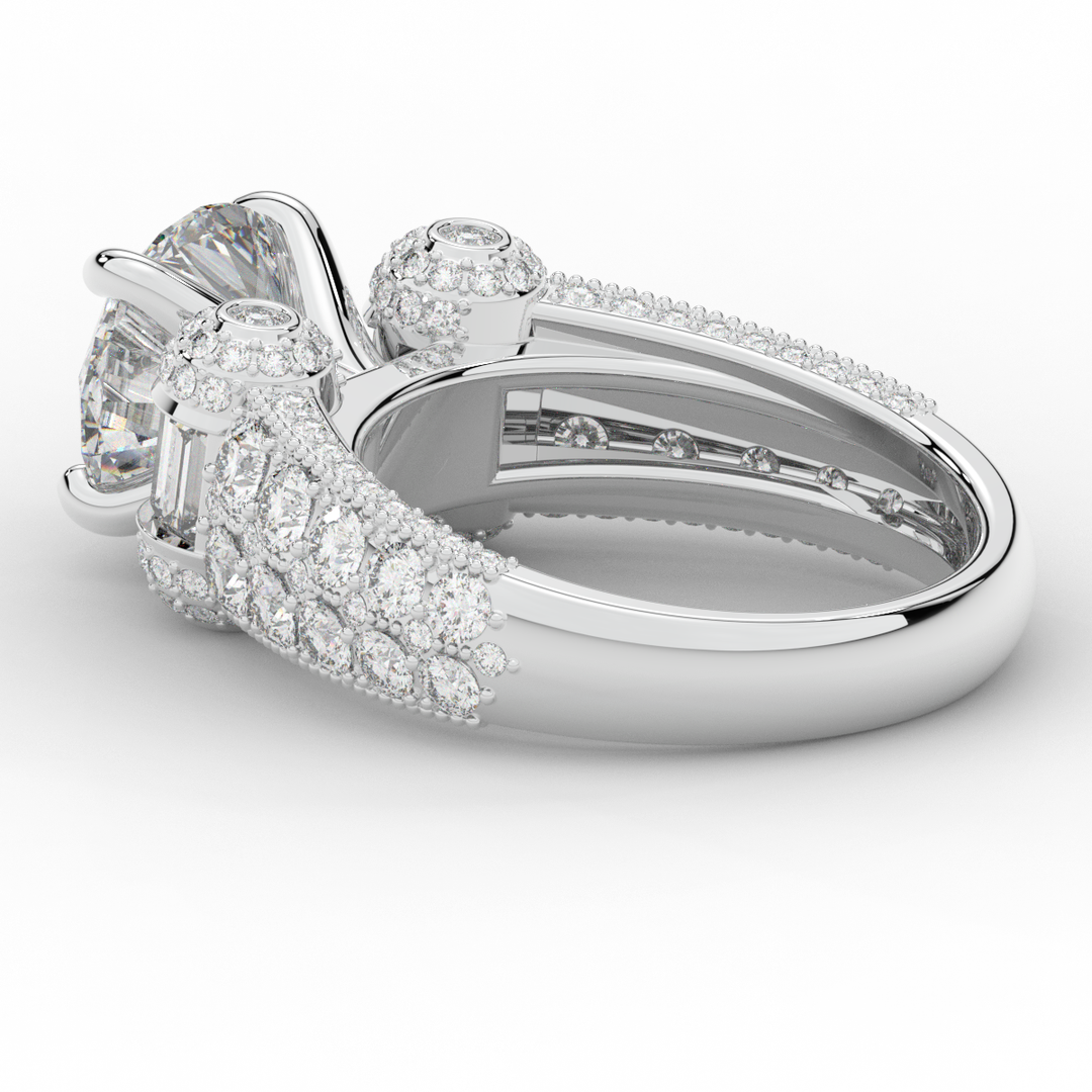 4.75CT.TW ROUND LAB DIAMOND ENGAGEMENT RING - Nazarelle