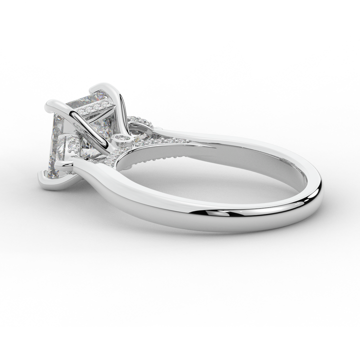 2.40CT.TW PRINCESS LAB DIAMOND 3 STONE ENGAGEMENT RING - Nazarelle